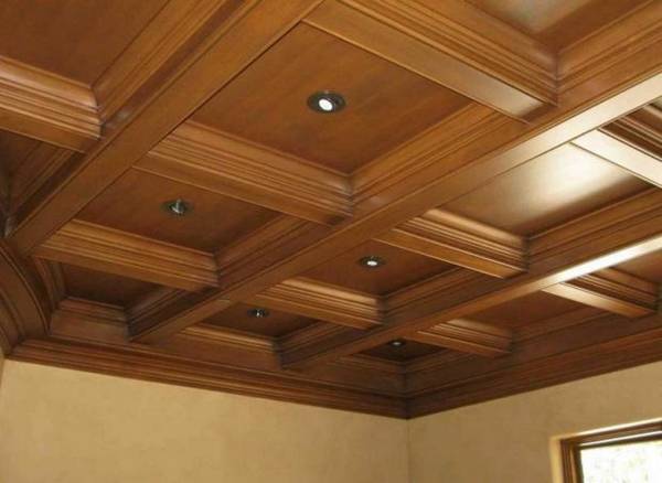 9 советов по выбору кессонного потолка из дерева, гипсокартона, МДФ и полиуретана с фото