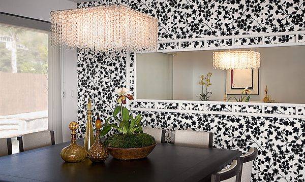 Черно-белые обои для стен Восприятие цвета Отделка гостиной - фото