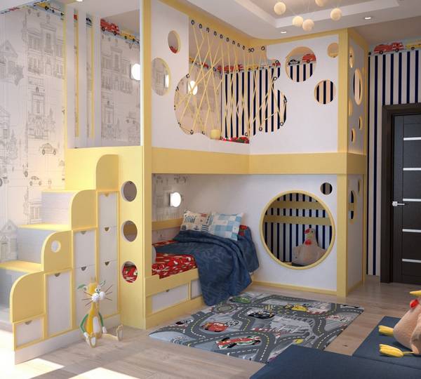 Дизайн детской комнаты для двух мальчиков с фото