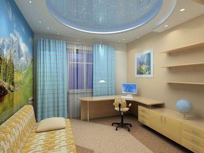 Дизайн натяжных потолков в комнате: 9 замечательных идей - фото