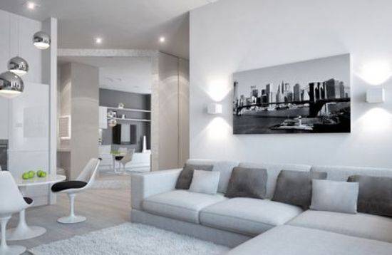 Оформление гостиной в серых тонах: 4 положительных аспекта с фото