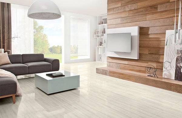 Как выбрать пол для гостиной из керамогранита, плитки или дерева - фото