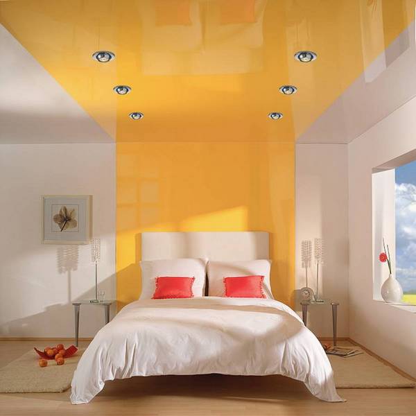 Освещение в спальне с натяжными потолками: фото и варианты оформления - фото