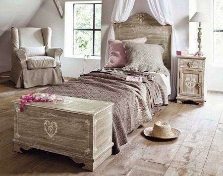 Неповторимая спальня в стиле шебби-шик: нежная романтика - фото